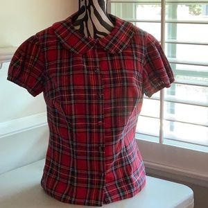 Tarta Plaid Button Down Top